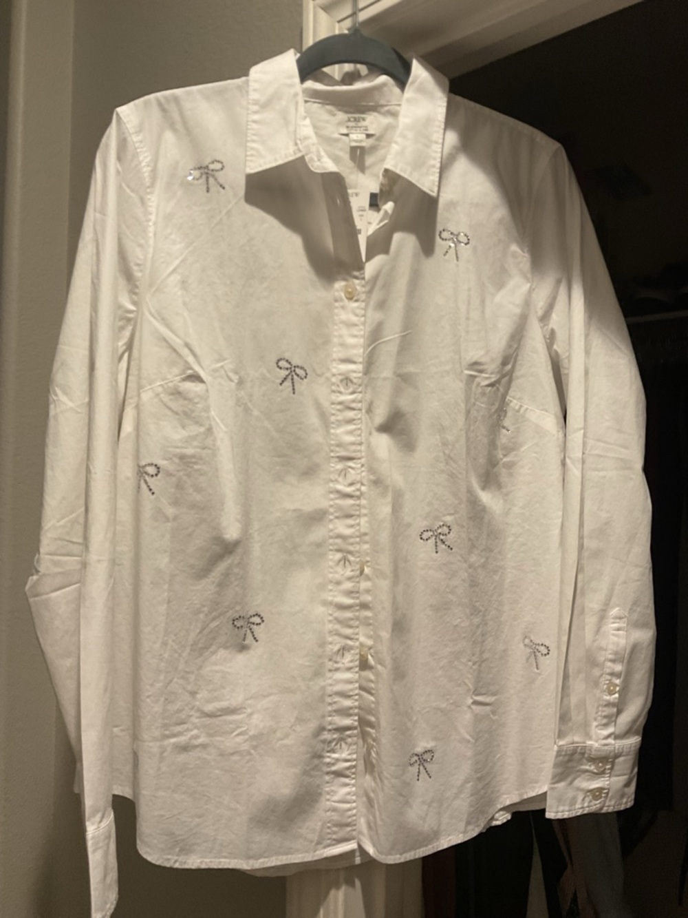 J. Crew Jeweled-bow button-up shirt - Picture 4 of 6